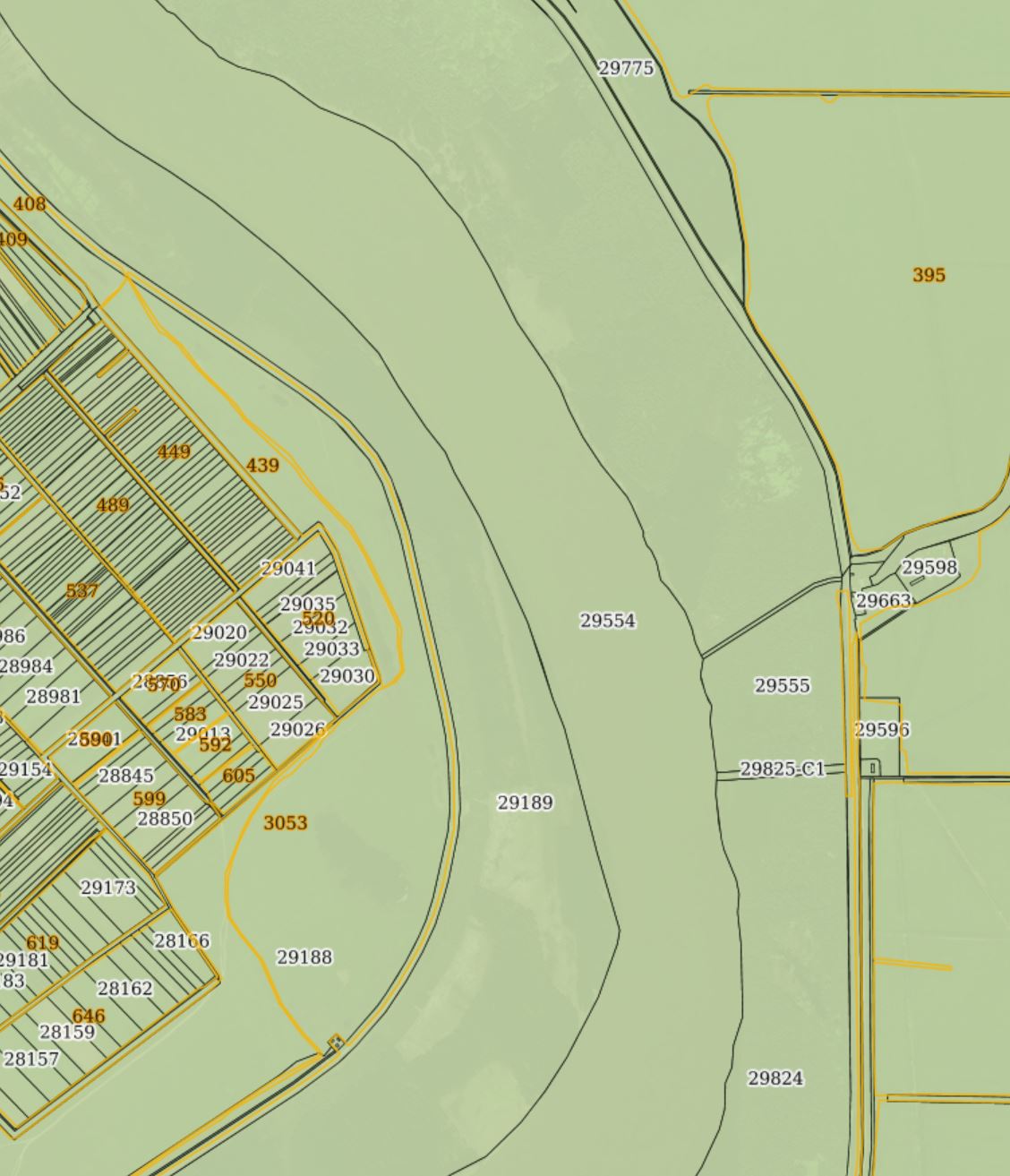 Date topografice bloc fizic - numere cadastrale